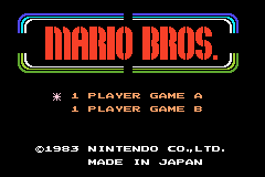Famicom Mini 11 - Mario Bros. Title Screen